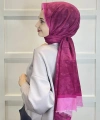 Fuşya 70X200 İpek Koton Şal