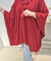 KÜRKLÜ PAŞMİNA PANÇO KIRMIZI