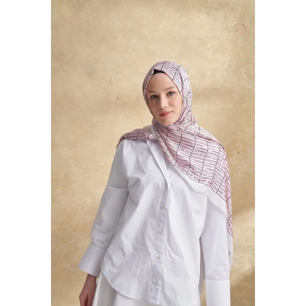 İTHAL VUAL ARMANDA DESEN ŞAL - PUDRA