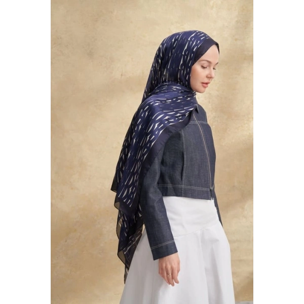 İTHAL VUAL ARMANDA DESEN ŞAL - LACİVERT