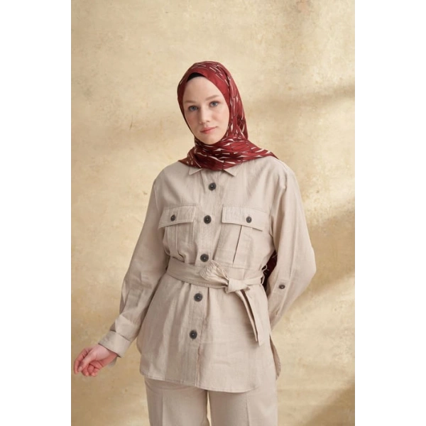 İTHAL VUAL ARMANDA DESEN ŞAL - BORDO