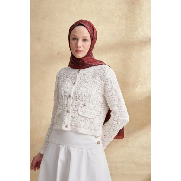 İTHAL VUAL ARMANDA DESEN ŞAL - BORDO - GRİ