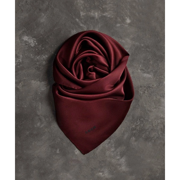 Düz Renk 90X90 Aker Düz Taşlanmış İpek Krep Saten Eşarp