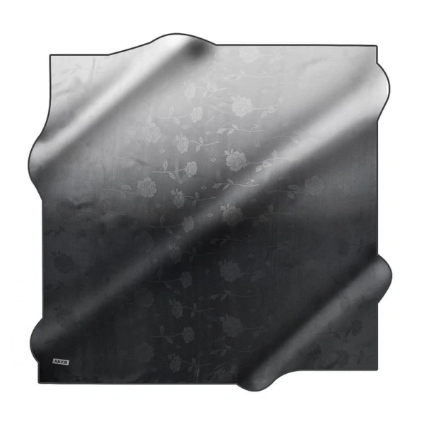 Aker Siyah-Gri Güllü İpek Jakar Degrade Eşarp