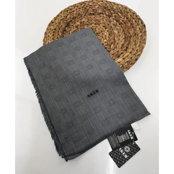 Aker Logolu İpek Koton Jakar Şal
