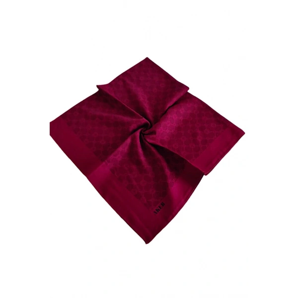 Koyu Bordo 100X100 Elegance Monogram Eşarp