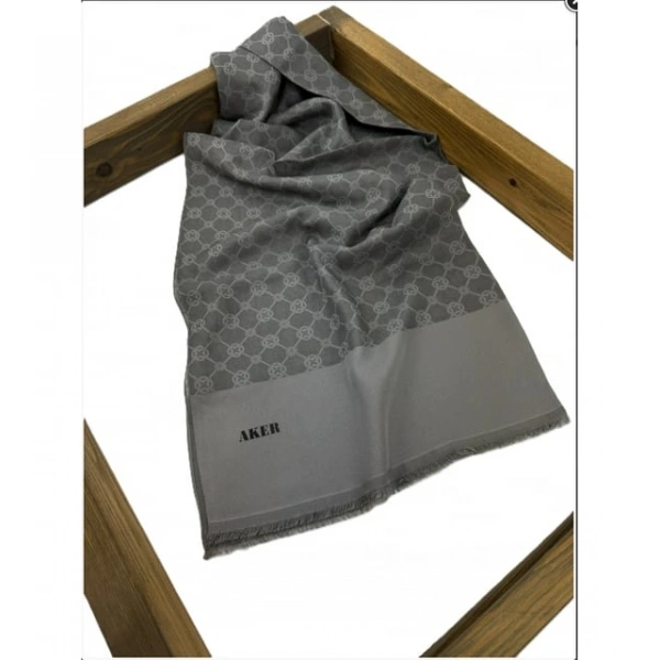 Gri 75X190 CM Elegance Monogram Şal