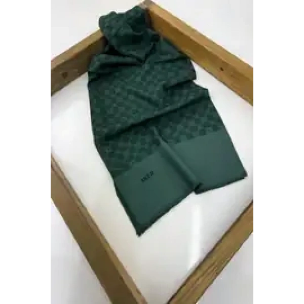 Zümrüt Yeşili 75X190CM Elegance Monogram Şal