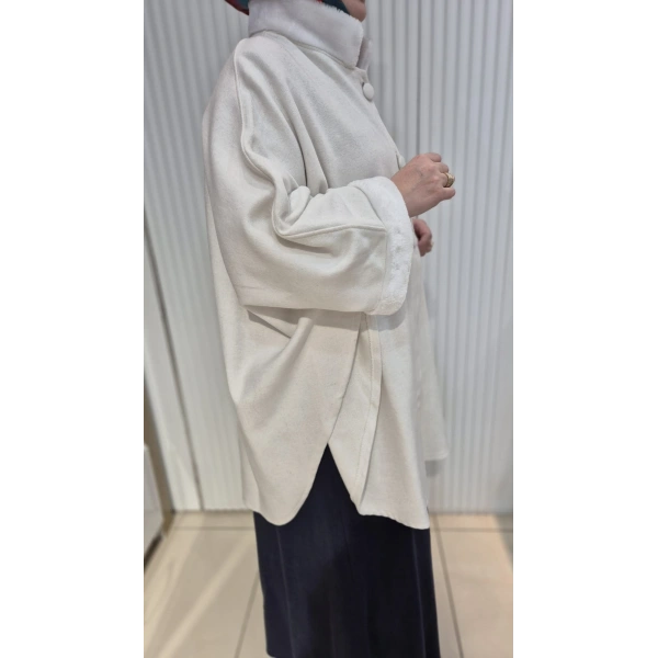 TESETTÜR KAŞE PANÇO EKRU