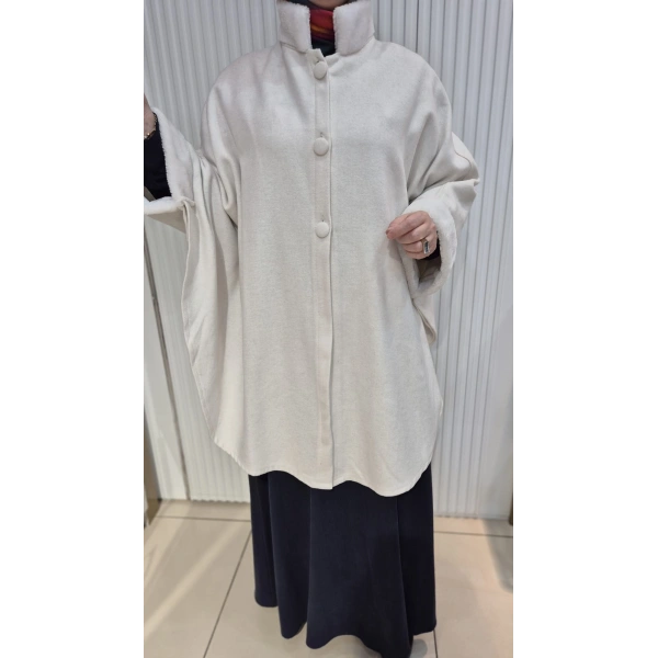 TESETTÜR KAŞE PANÇO EKRU