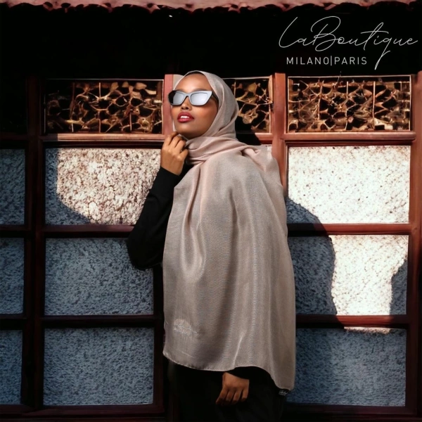 Simli Şal - Pudra - 70x190