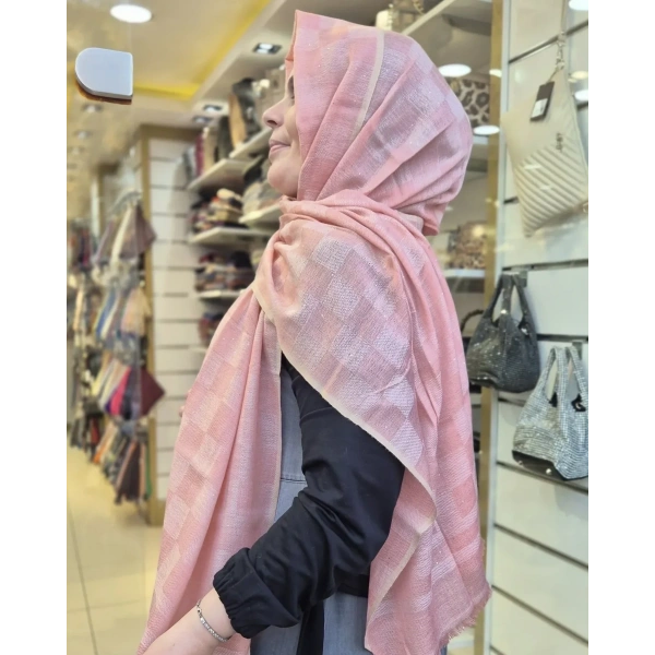 Yün İpek İthal Şal PEMBE