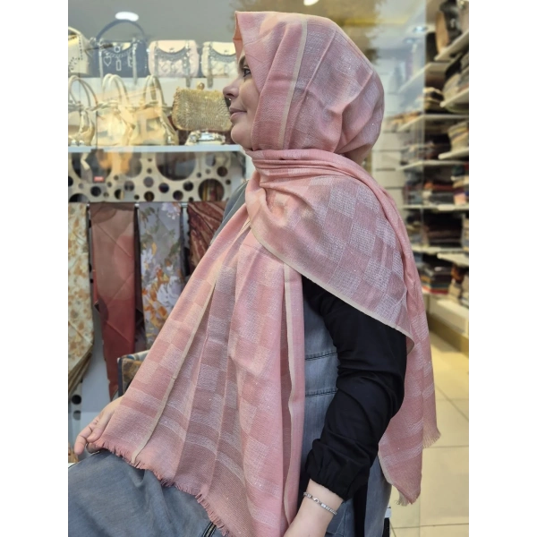 Yün İpek İthal Şal PEMBE