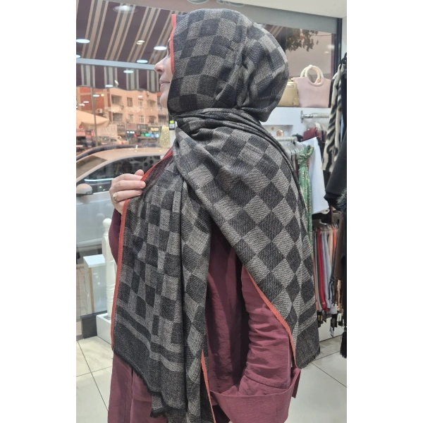 Yün İpek İthal Şal SİYAH