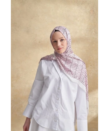 İTHAL VUAL ARMANDA DESEN ŞAL - PUDRA