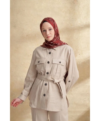 İTHAL VUAL ARMANDA DESEN ŞAL - BORDO