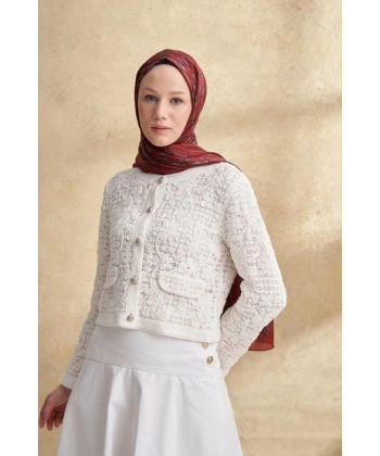 İTHAL VUAL ARMANDA DESEN ŞAL - BORDO - GRİ