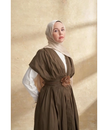 İTHAL VUAL ARMANDA DESEN ŞAL - BEJ