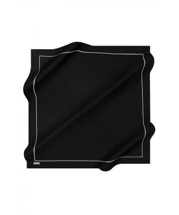 Siyah İpek Jakar Eşarp