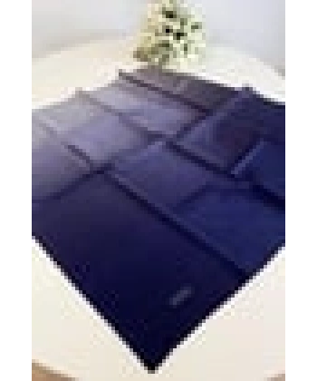 Aker Lacivert-Gri İpek Jakar Degrade Eşarp