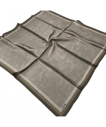 Aker Kum Beji Bulut Desenli Taşlanmış Saten İpek Eşarp