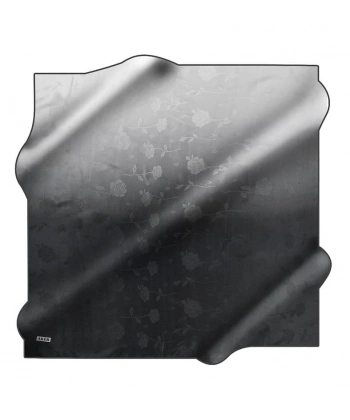 Aker Siyah-Gri Güllü İpek Jakar Degrade Eşarp