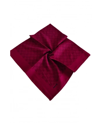 Koyu Bordo 100X100 Elegance Monogram Eşarp