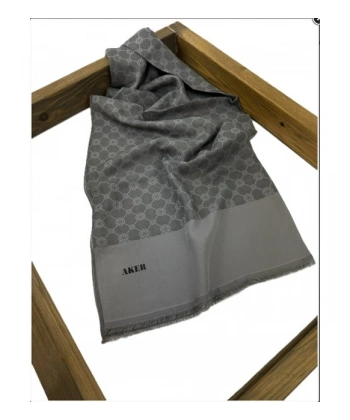 Gri 75X190 CM Elegance Monogram Şal