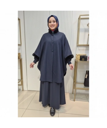 TESETTÜR KAŞE LACİVERT PANÇO