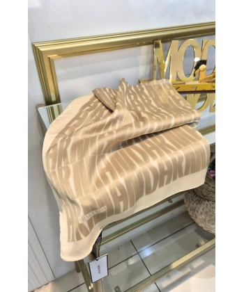ARMANDA İTHAL VUAL DESEN ŞAL KOYU BEJ