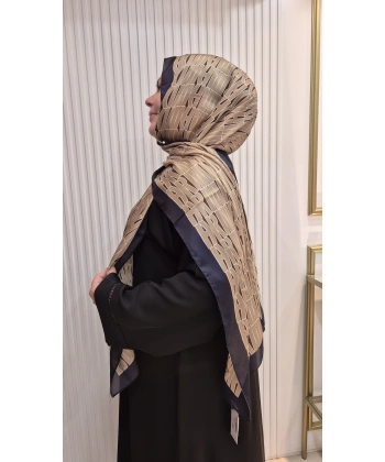 ARMANDA İTHAL VUAL DESEN ŞAL LACİVERT VİZON
