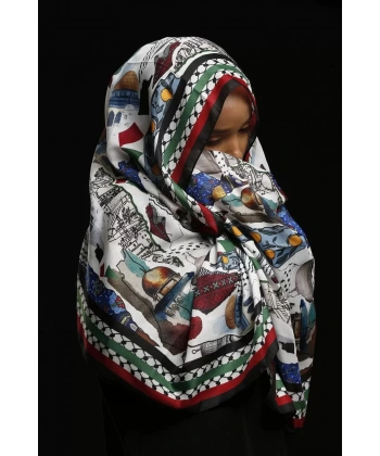 Kefiye Şal F112-03 70x190 Herbal/bitkisel