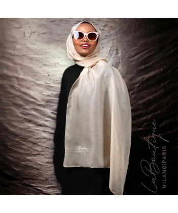 Simli Şal - Krem - 70x190