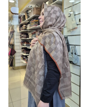 Yün İpek İthal Şal KAHVE