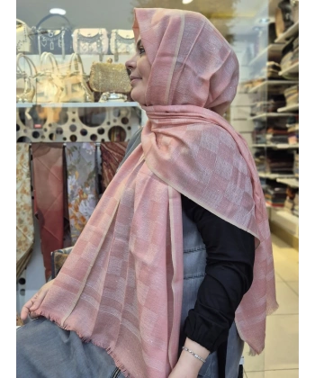 Yün İpek İthal Şal PEMBE