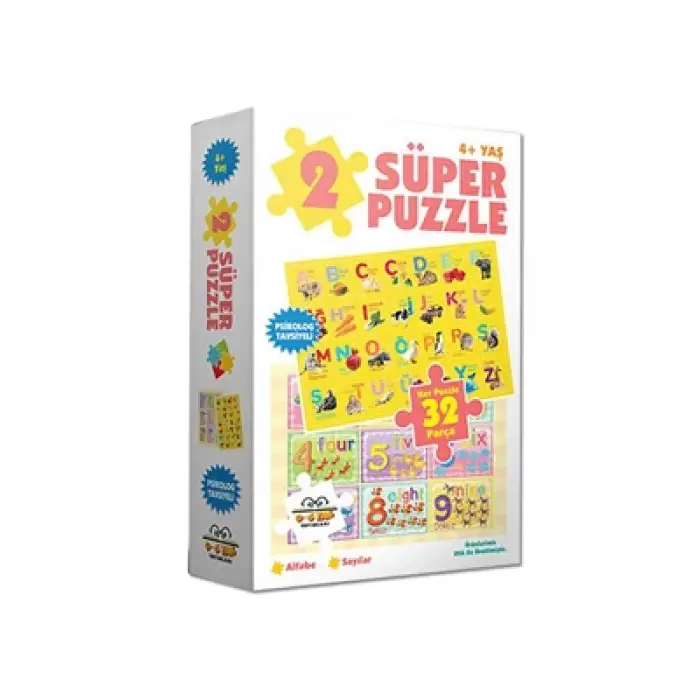 2 Süper Puzzle Alfabe Sayılar 0 6 Yaş Yayınları