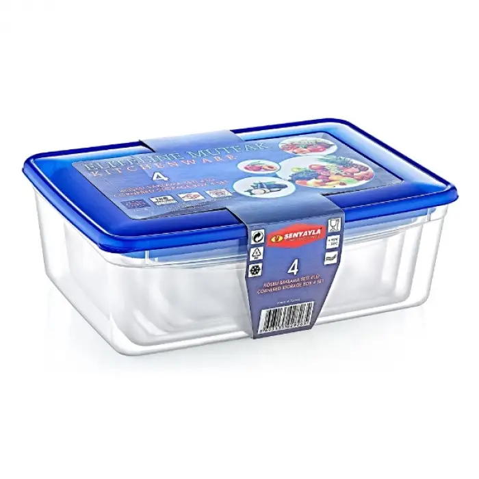 4lü Köşeli Saklama Kabı Seti