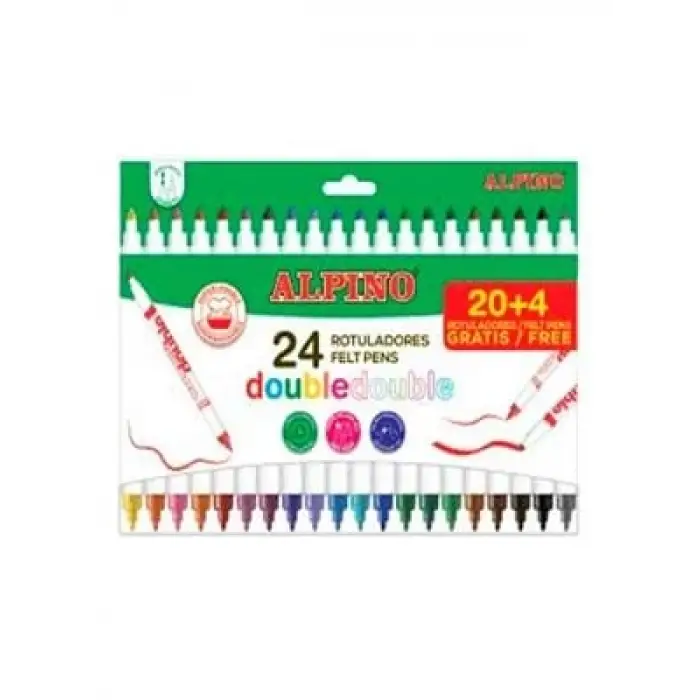 Alpino Double Çift Yönlü Keçeli Kalem 24lü Ar002058
