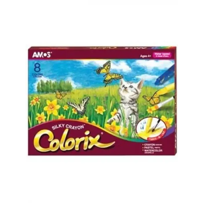 Amos Colorix 8 Renk Pastel+sulu+mum Boya
