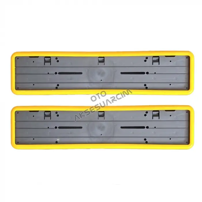 Çerçeveli Plakalık Plaka Altlığı Sarı 2li