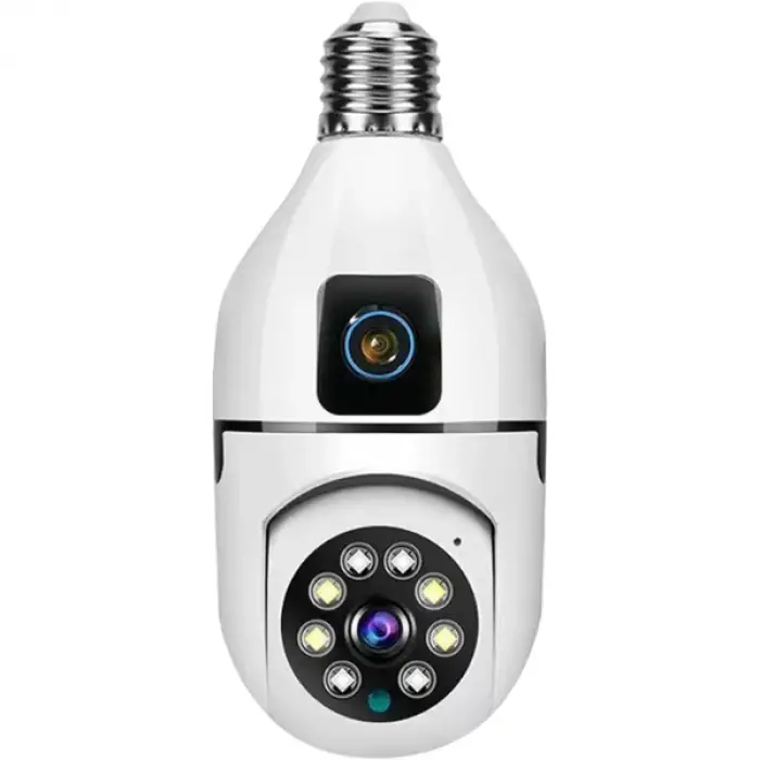 Çift Lensli Duy Girişli Kablosuz Ampul Kamera