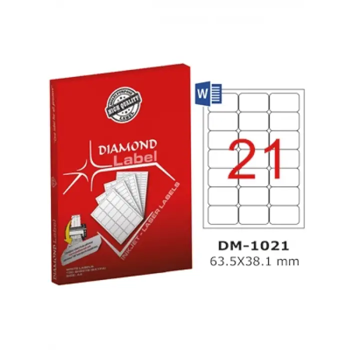 Diamond Label 63.5x38.1 Mm A4 Laser Etiket 100lü Dm1021