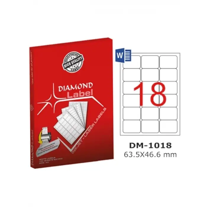 Diamond Label 63.5xx46.6 Mm A4 Laser Etiket 100lü Dm1018
