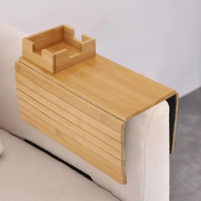 Katlanabilir Ahşap Koltuk Yanı Kanepe Tepsisi