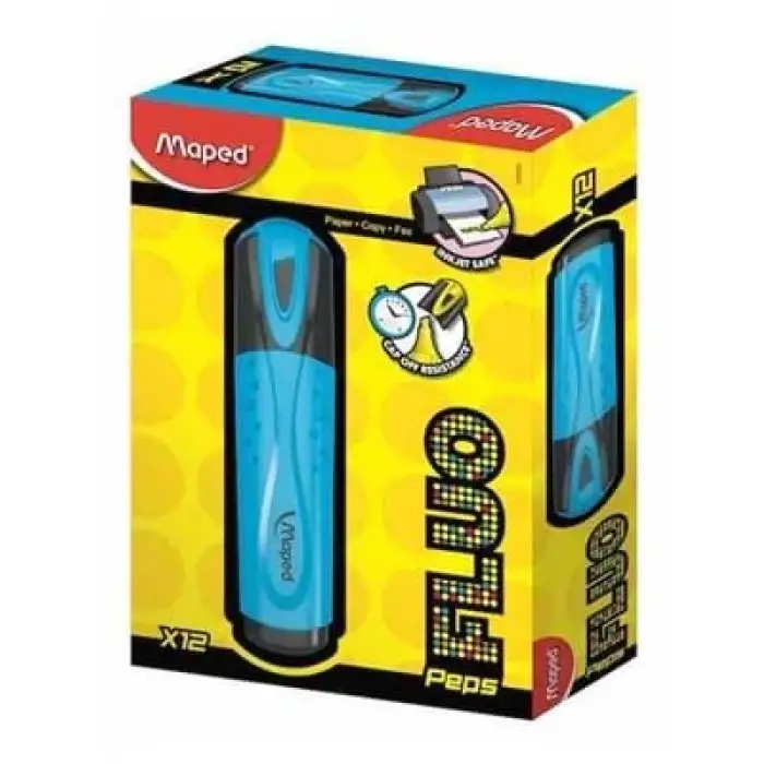 Maped Fluopeps Yassı Fosforlu Kalem Mavi 742530