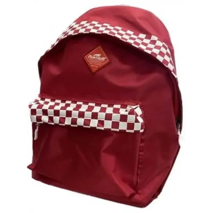Panther Plaid Sırt Çantası Kırmızı Pt0686