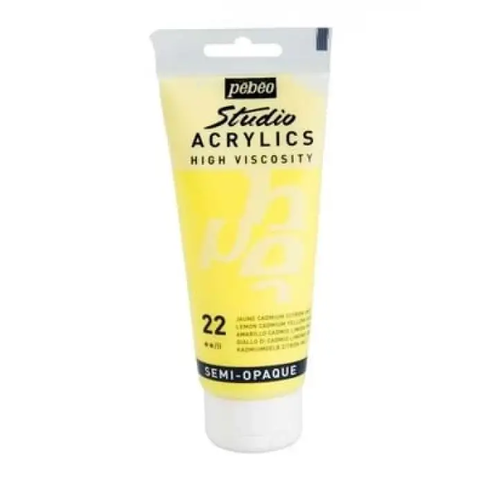 Pebeo 100 Ml Akrilik Boya Yüksek Yoğunluklu Limon Sarısı 22