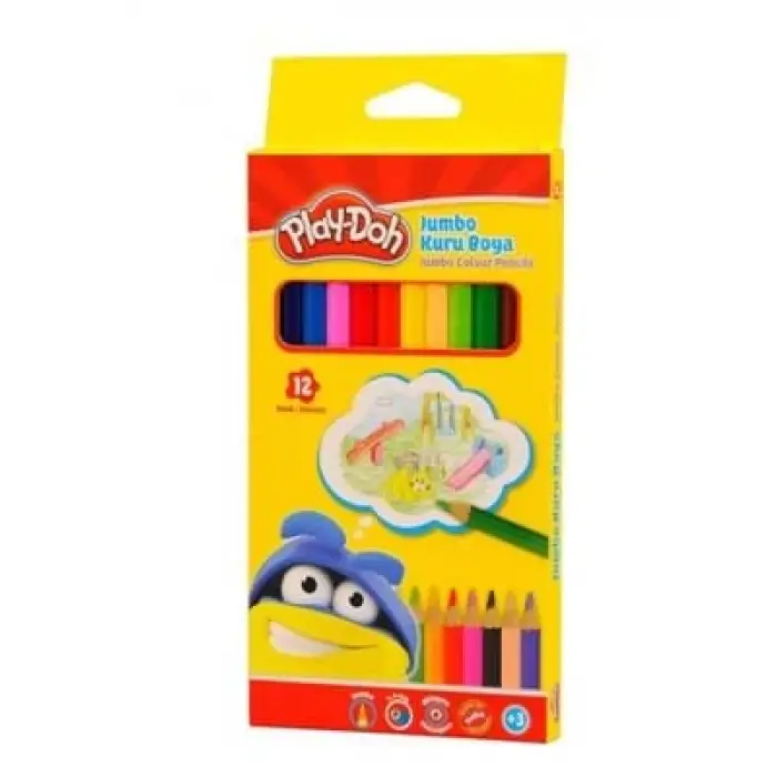 Playdoh Jumbo Kuruboya Kalemi 12 Renk Ku004