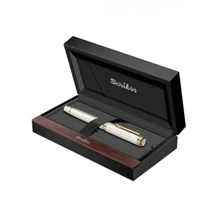 Scrikss Fortune Roller Kalem Beyaz Altın Lüks Kutulu