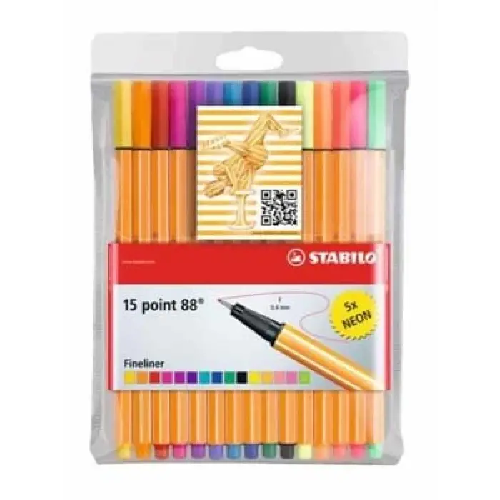 Stabilo Point 88 Keçeli Kalem 10+5 Renk 88151